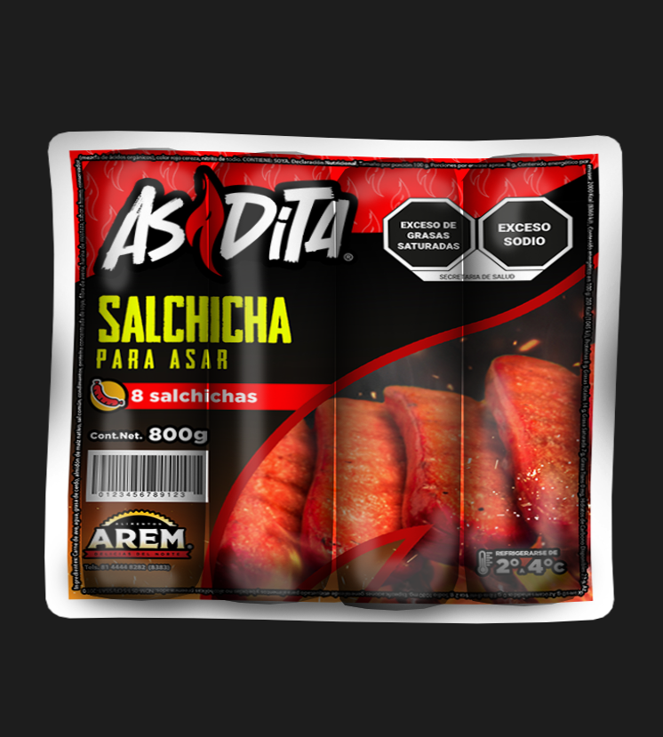 Salchicha para asar 800 g.